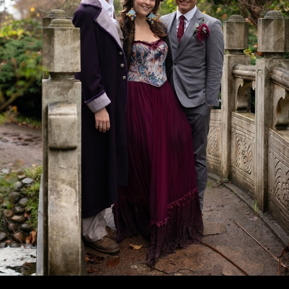 Widow Dance With Death Dress Long Ballgown Black Red Lace - Picture 9 of 9